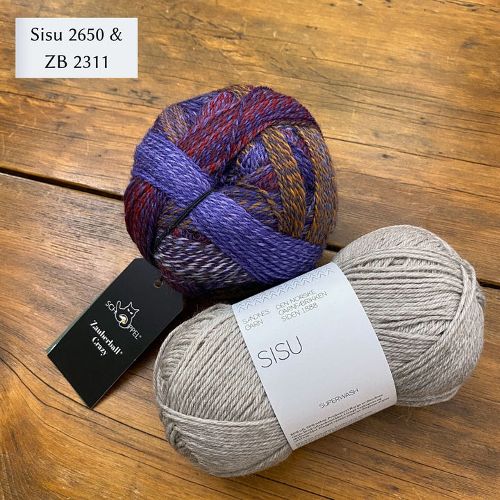 Under the Quilt Socks by Stone Knits in Sisu and Zauberball