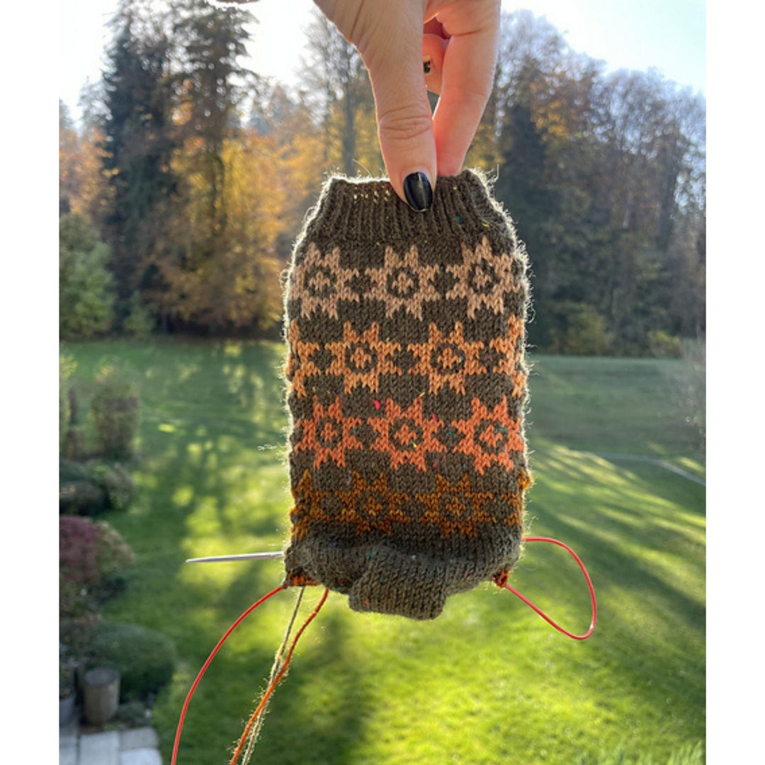 Under the Quilt Socks by Stone Knits in Sisu and Zauberball