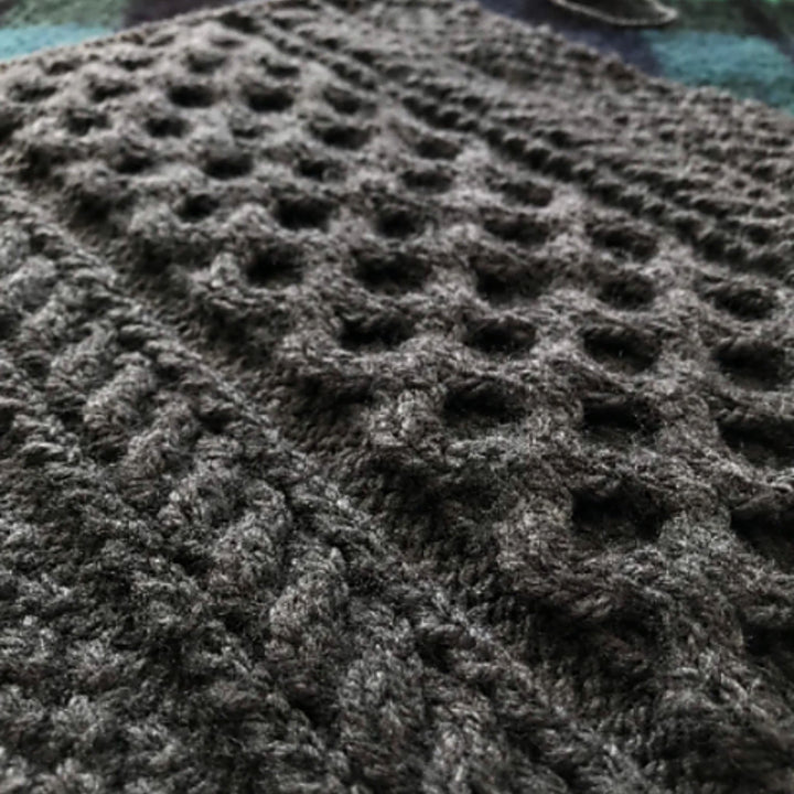 Fishamble St Irish Aran Cable Knit Scarf by Ryan Daniel Koenig in Studio Donegal Irish Heather