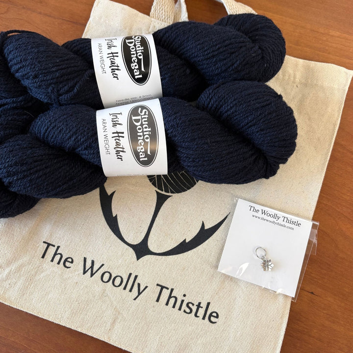 Traditional Irish Trinity Aran Knit Scarf by Ryan Daniel Koenig in Studio Donegal Irish Heather (Copy)