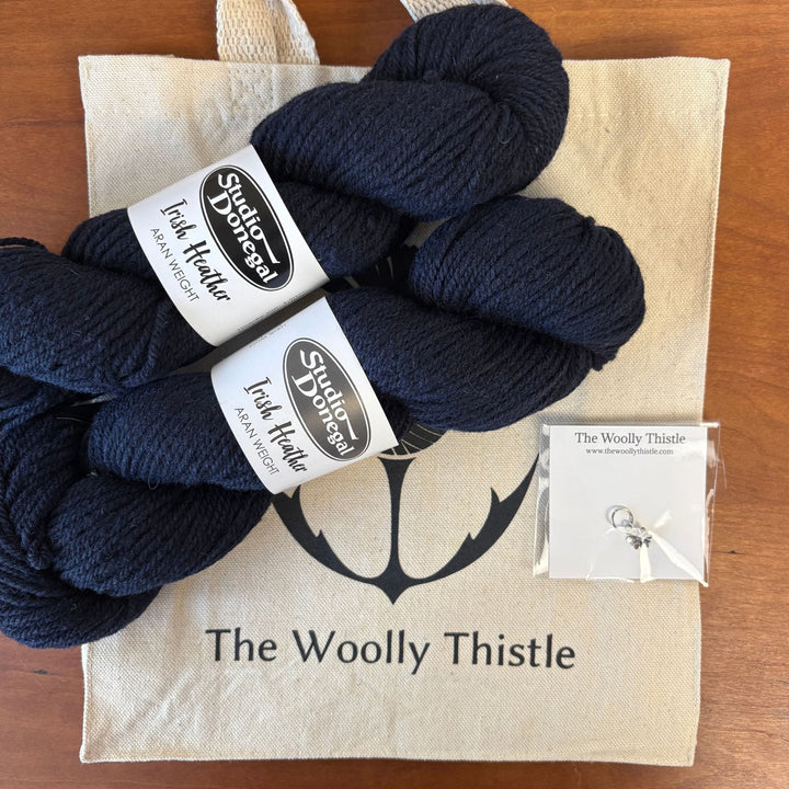 Traditional Irish Trinity Aran Knit Scarf by Ryan Daniel Koenig in Studio Donegal Irish Heather (Copy)