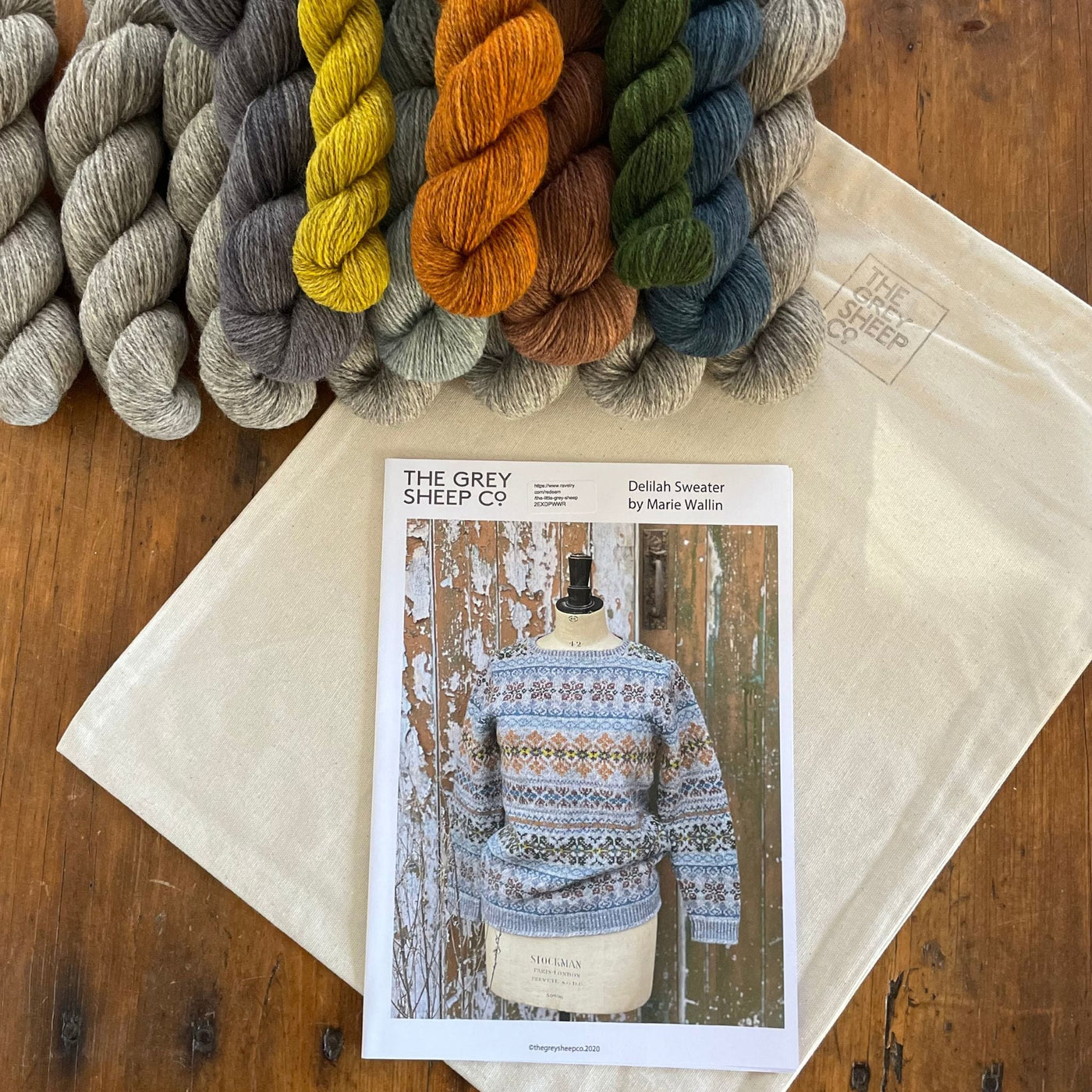 Delilah Sweater Kit in The Grey Sheep Hampshire 4ply