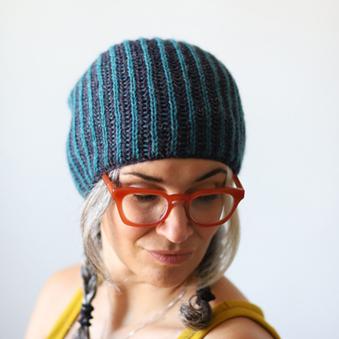 Beginner Brioche Slouch Hat by Lavanya Patricella in The Scottish Yarn Festival DK