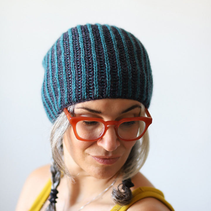 Beginner Brioche Slouch Hat by Lavanya Patricella in The Scottish Yarn Festival DK