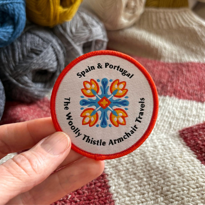 Armchair Travels Spain and Portugal Woven Iron-On Patch