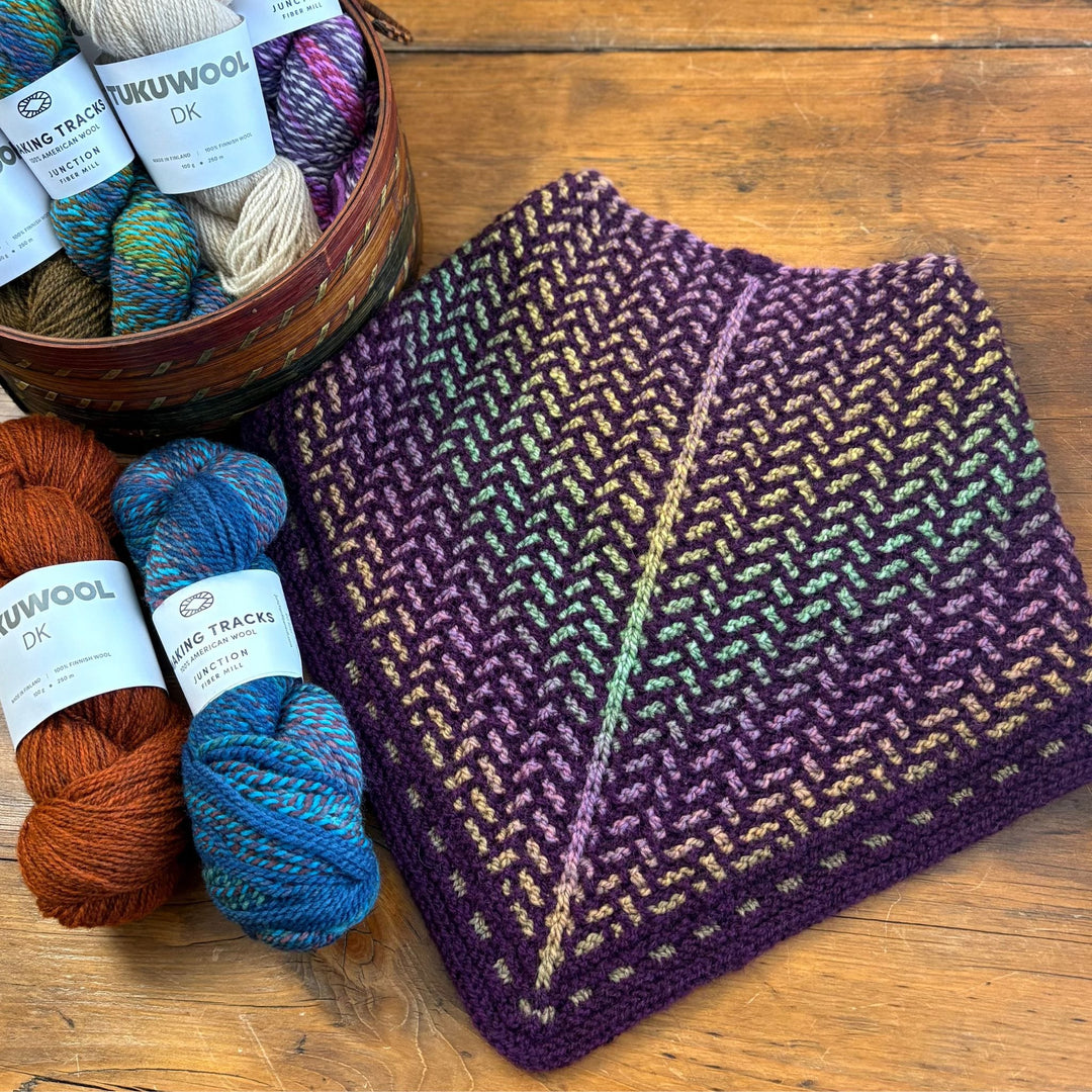 Destination Unknown Cowl by Cheryl Faust in Tukuwool DK and Junction Fiber Mill DK