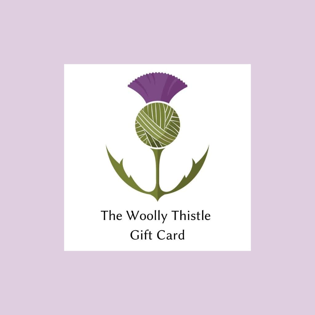 'The Woolly Thistle Gift Card' text with logo