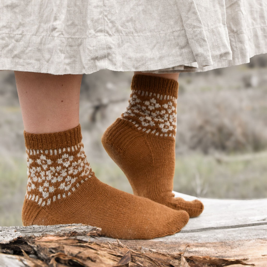 Hellebore Socks in Rambler by Jessica McDonald