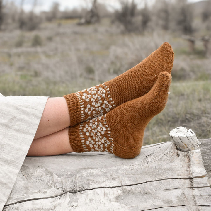 Hellebore Socks in Rambler by Jessica McDonald