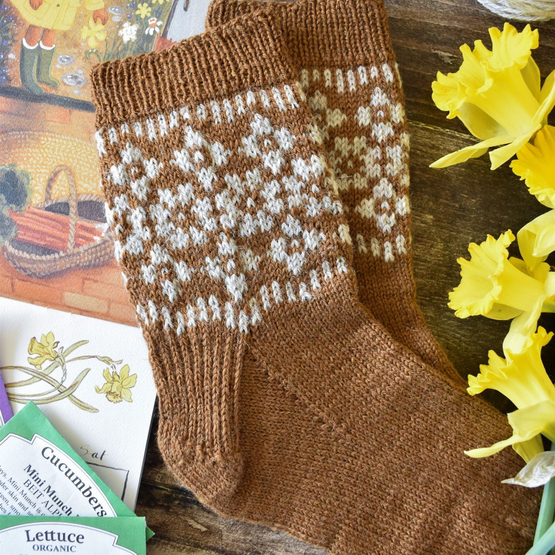 Hellebore Socks in Rambler by Jessica McDonald
