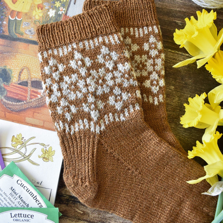 Hellebore Socks in Rambler by Jessica McDonald