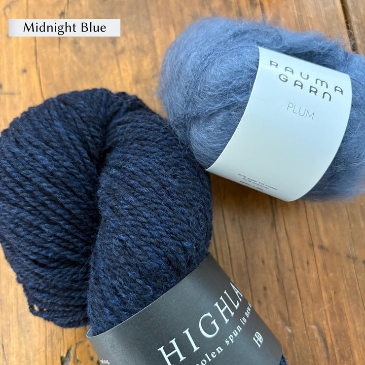 Vanilla's Big Sister Sweater by Corinne Tomlinson in Harrisville Designs Highland & Rauma Plum