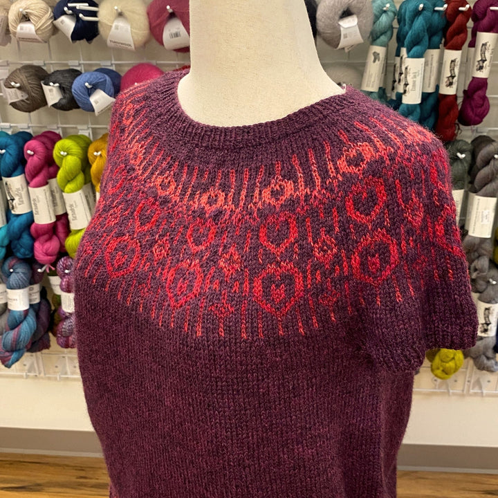 Raining Hearts & Flowers Vest by Carolyn Holbrook in Yarnadelic