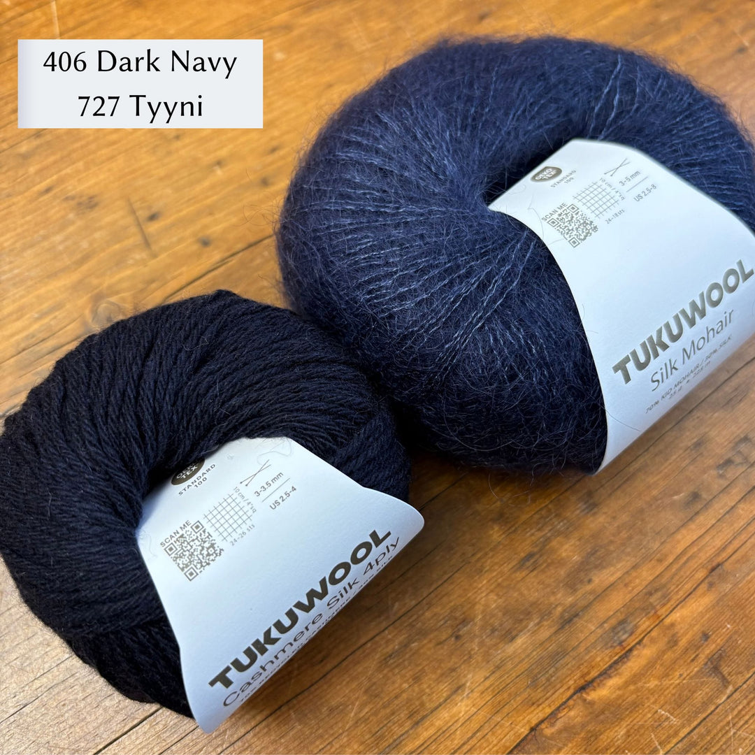 Distance Scarf DK by Olga Putano Designs in Tukuwool Cashmere Silk 4ply & Silk Mohair