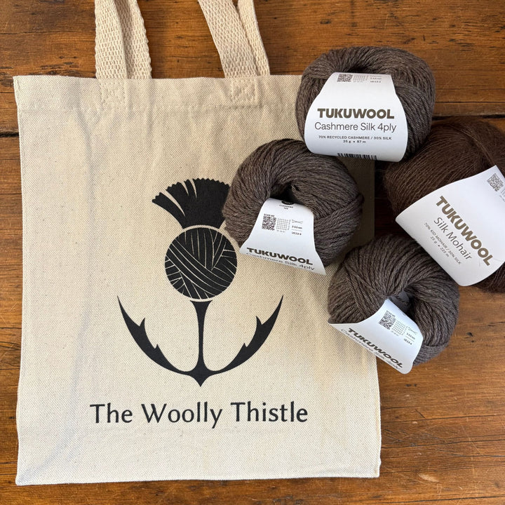 Distance Scarf DK by Olga Putano Designs in Tukuwool Cashmere Silk 4ply & Silk Mohair