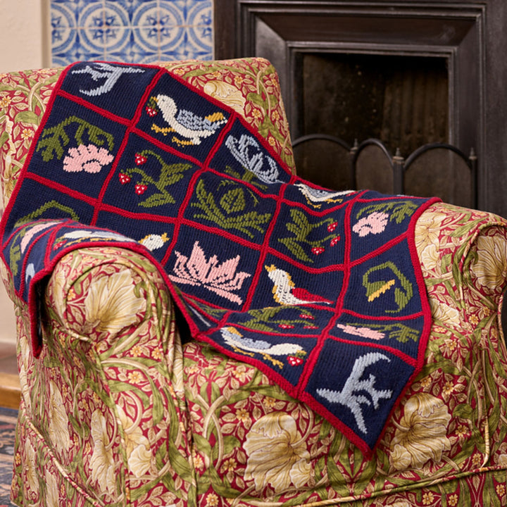 Strawberry Thief Blanket by Birch + Bliss in Morris DK