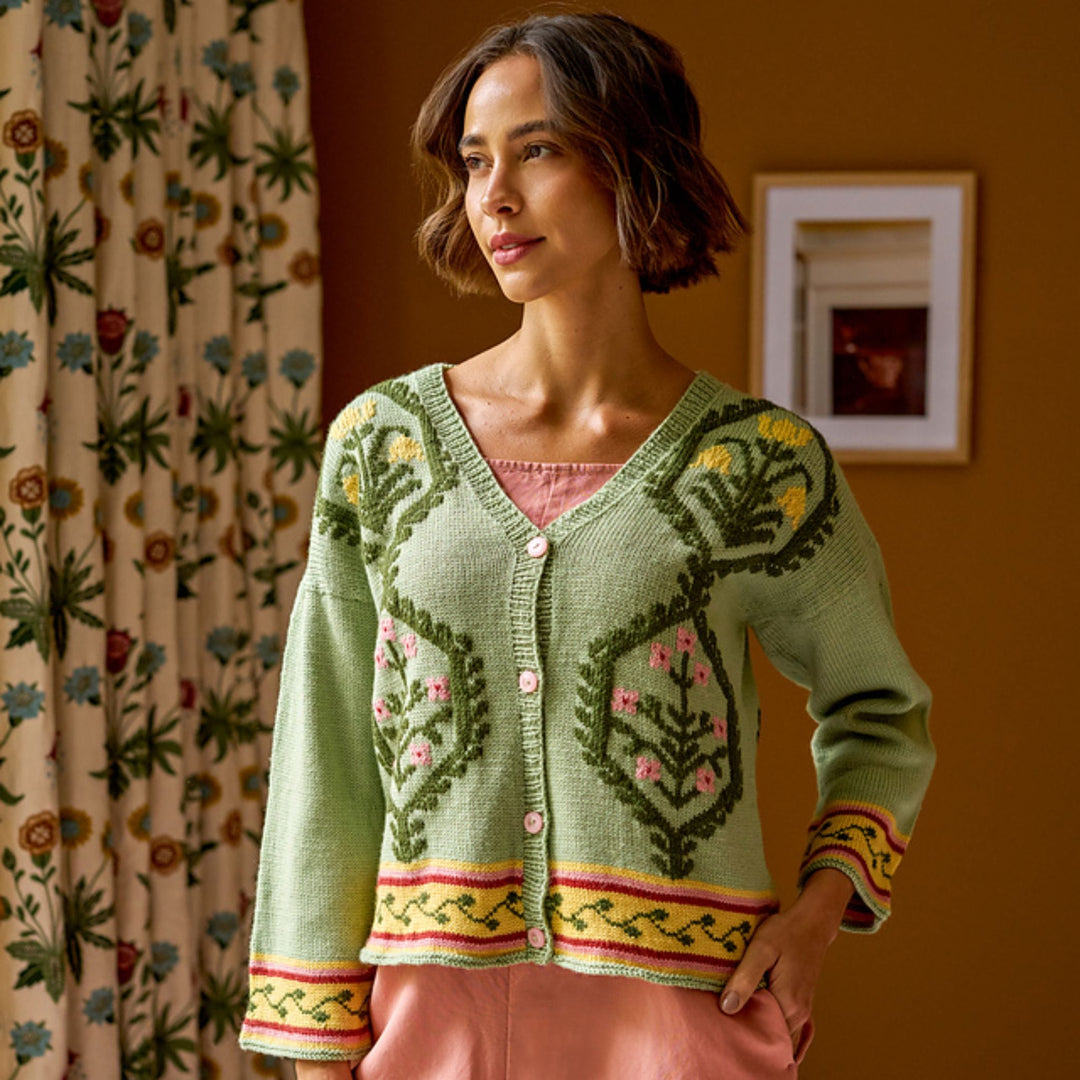Woodland Weeds Cardigan by Birch + Bliss in Morris DK