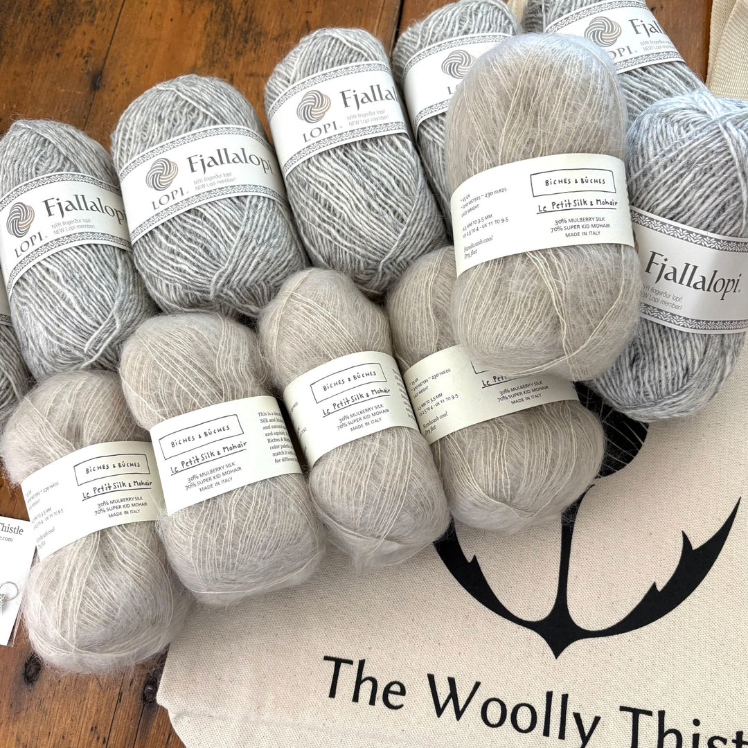 Shoreline Sweater by Ozetta in Fjallalopi and Le Petit Silk & Mohair