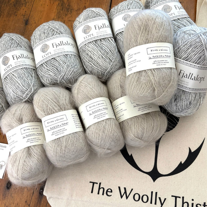 Shoreline Sweater by Ozetta in Fjallalopi and Le Petit Silk & Mohair