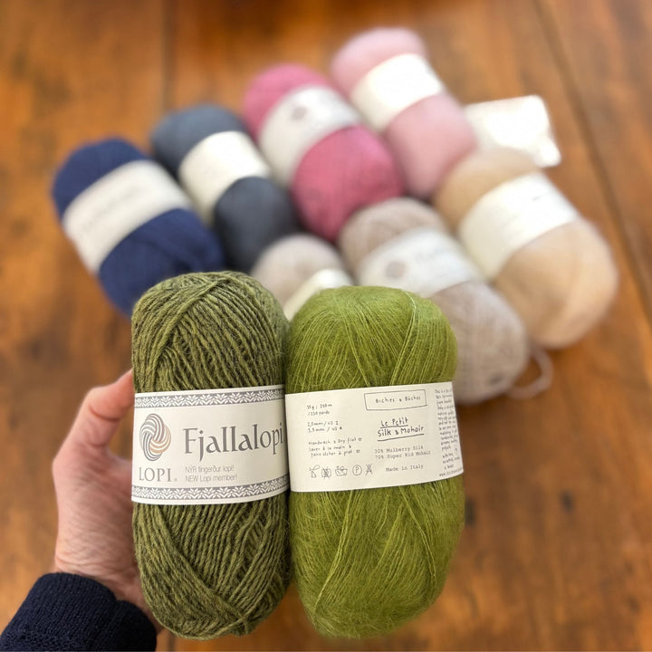 Shoreline Sweater by Ozetta in Fjallalopi and Le Petit Silk & Mohair