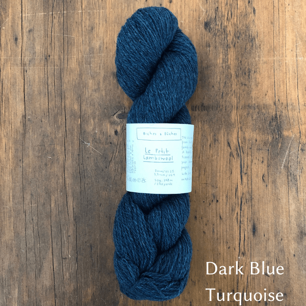 Biches & Bûches Le Petit Lambswool 4-ply yarn in a dark blue turqoise