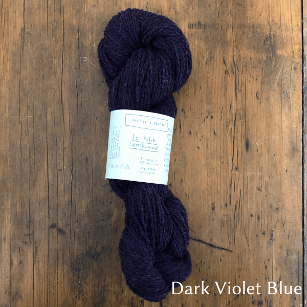 Biches & Bûches Le Petit Lambswool 4-ply yarn in a deep purple color