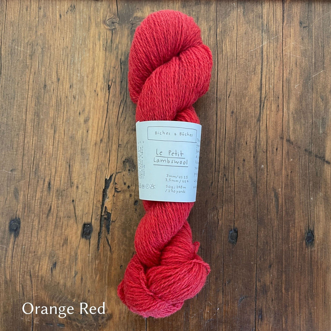 Biches & Bûches Le Petit Lambswool 4-ply yarn in Orange Red