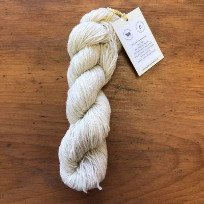 The Woolly Thistle Ram Jam Sport 2ply yarn from Daughter of a Shepherd in Natural White