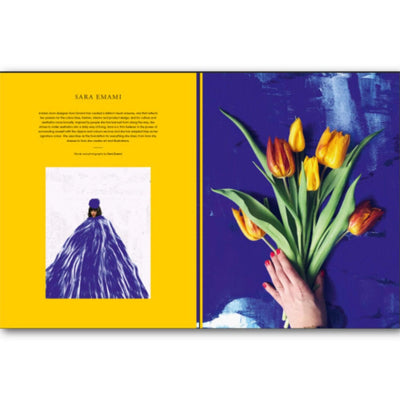 The Woolly Thistle Faire Magazine Issue 3, Sara Emami spread image of woman holding tulips