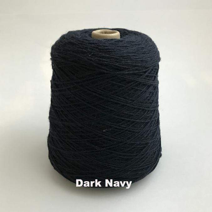 Cone of Frangipani 5-ply Guernsey Wool Yarn in colorway Dark Navy.