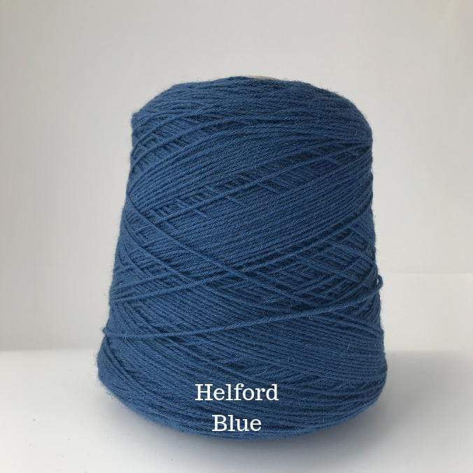 Cone of Frangipani 5-ply Guernsey Wool Yarn in colorway Helford Blue.