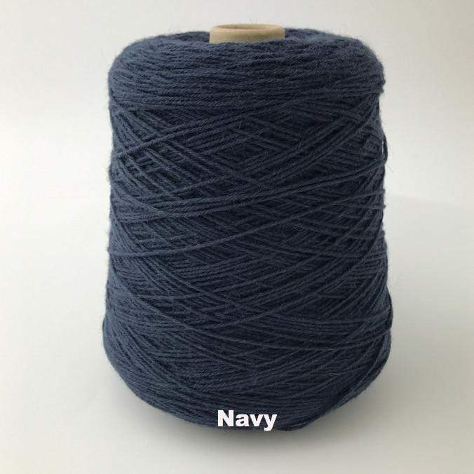 Cone of Frangipani 5-ply Guernsey Wool Yarn in colorway Navy.