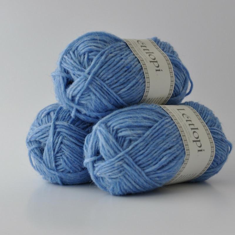 Ball of Lettlopi in colorway 1402 - heaven blue heather.