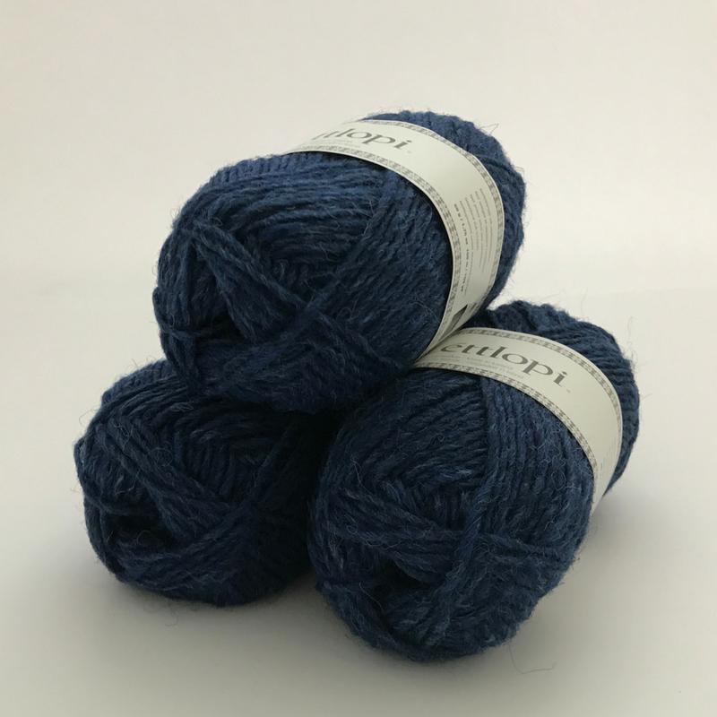Ball of Lettlopi in colorway 1403 - lapis blue heather.