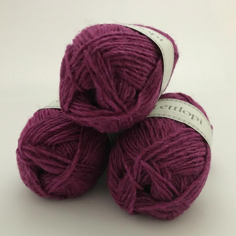 Ball of Lettlopi in colorway 1705 - royal fuchsia.
