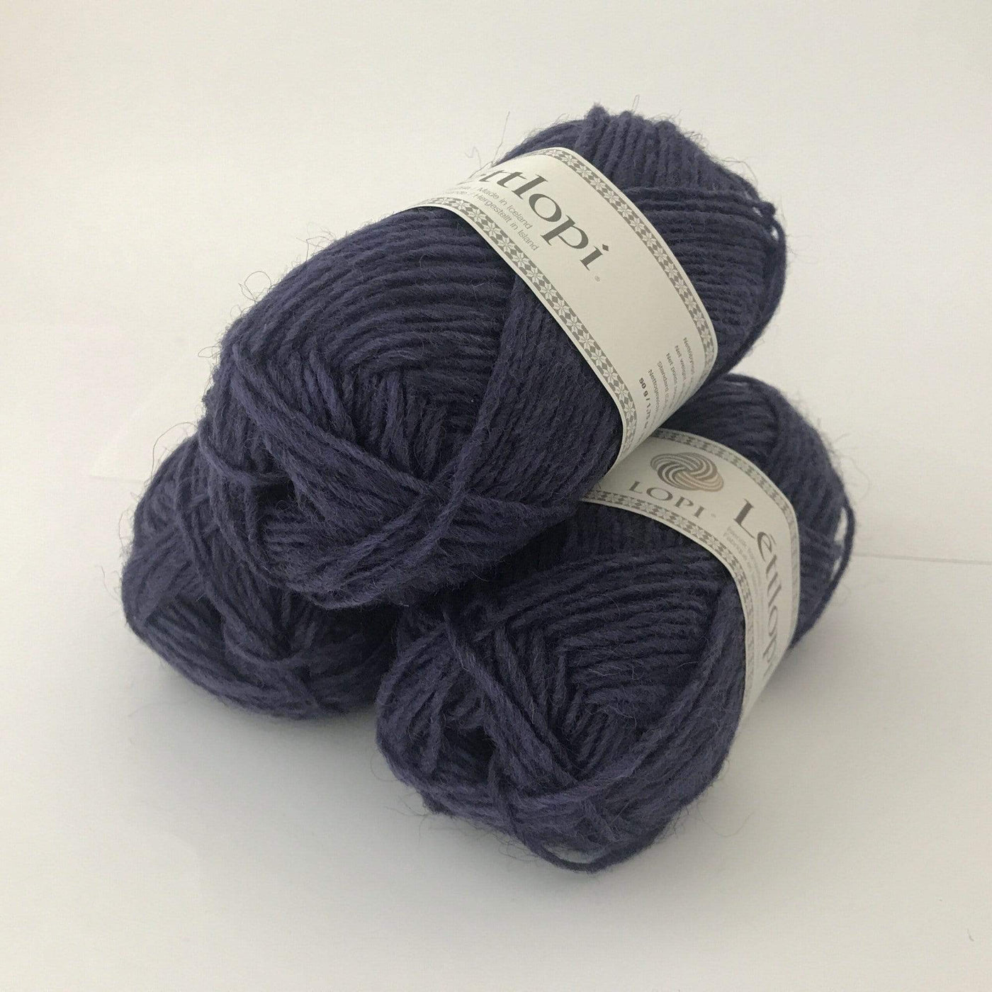 Ball of Lettlopi in colorway 9432 - grape heather.
