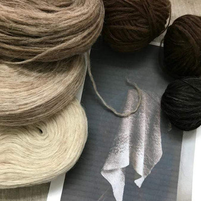 Plötulopi yarn in shades of browns.