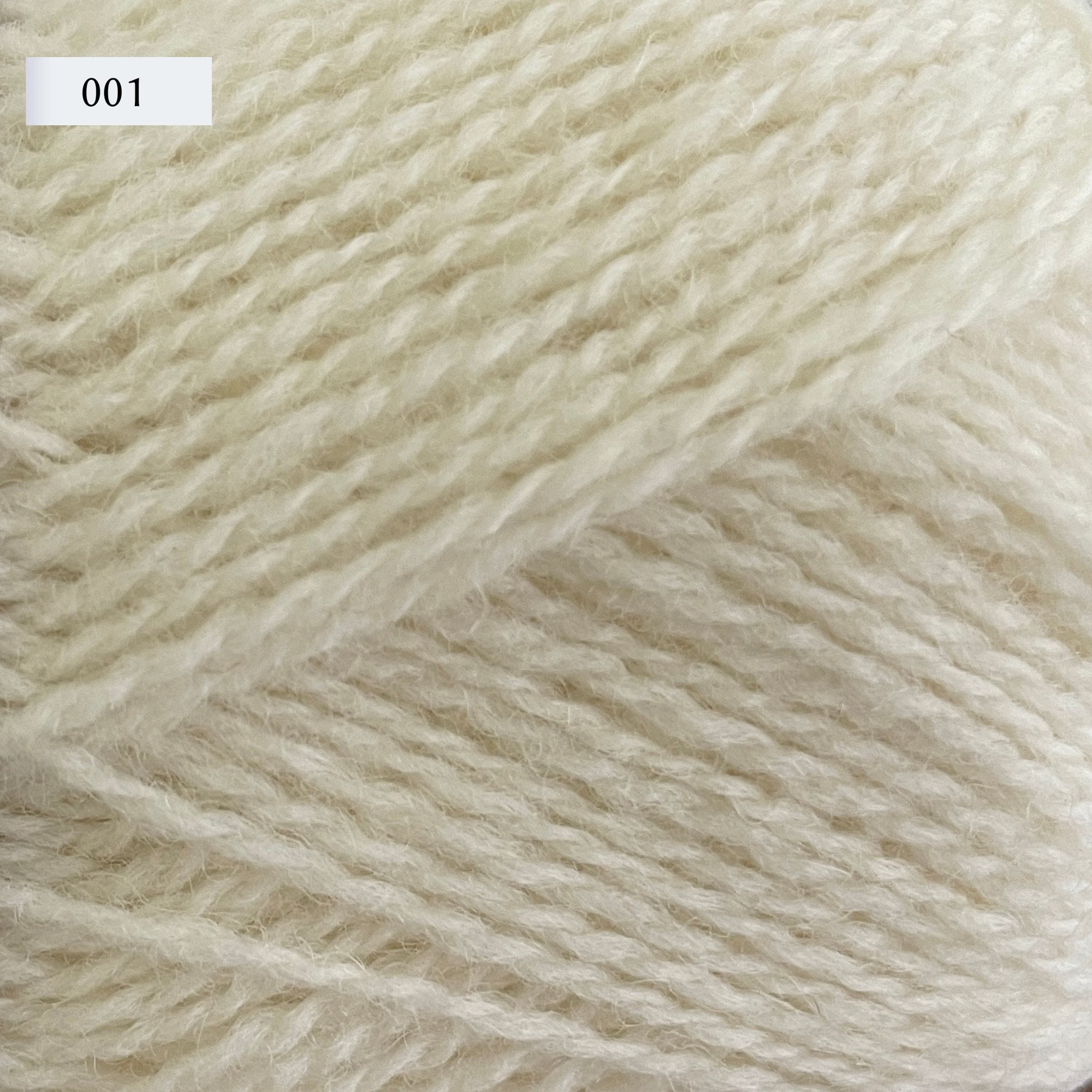 Jamieson & Smith 2ply Jumper Weight, light fingering weight yarn, in color 001, pure white