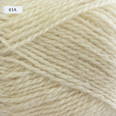 Jamieson & Smith 2ply Jumper Weight, light fingering weight yarn, in color 01A, natural white