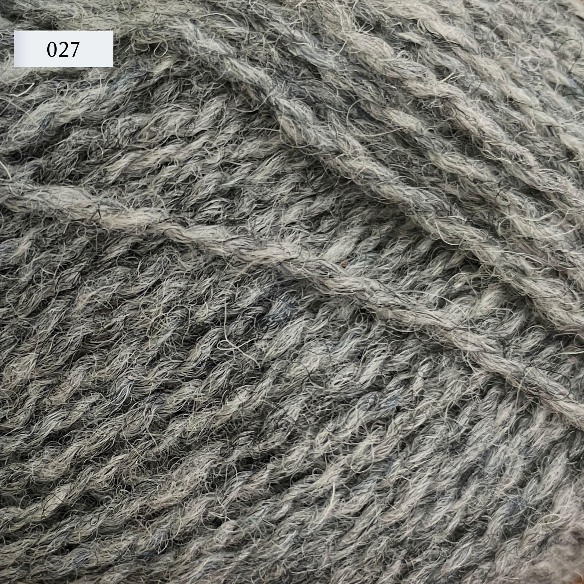 Jamieson & Smith 2ply Jumper Weight, light fingering weight yarn, in color 027, a medium heathered grey