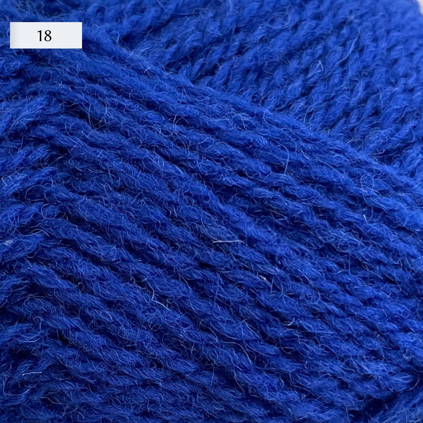 Jamieson & Smith 2ply Jumper Weight, light fingering weight yarn, in color 18, cobalt blue