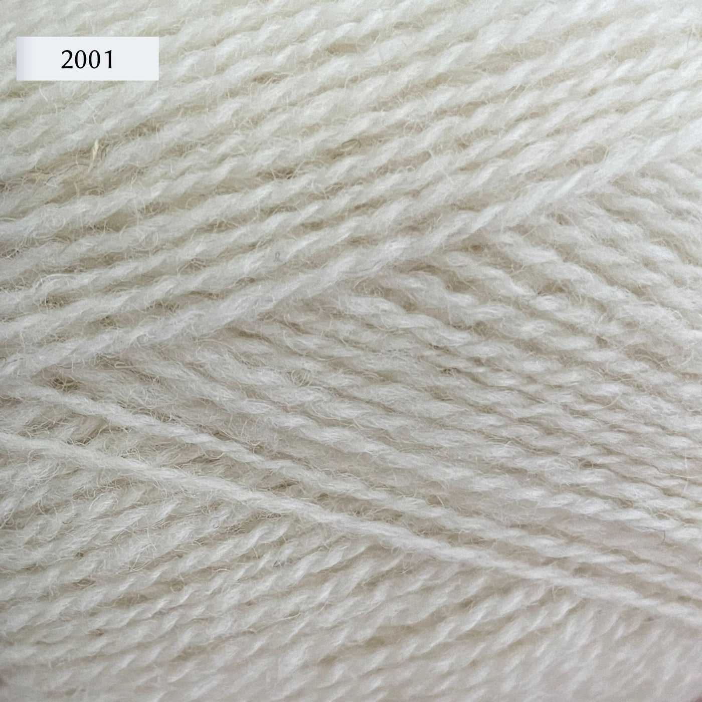 Jamieson & Smith Shetland Supreme, a fingering weight wool yarn, in color 2001, white