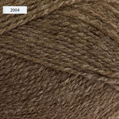 Jamieson & Smith Shetland Supreme, a fingering weight wool yarn, in color 2004, Moorit, a medium brown