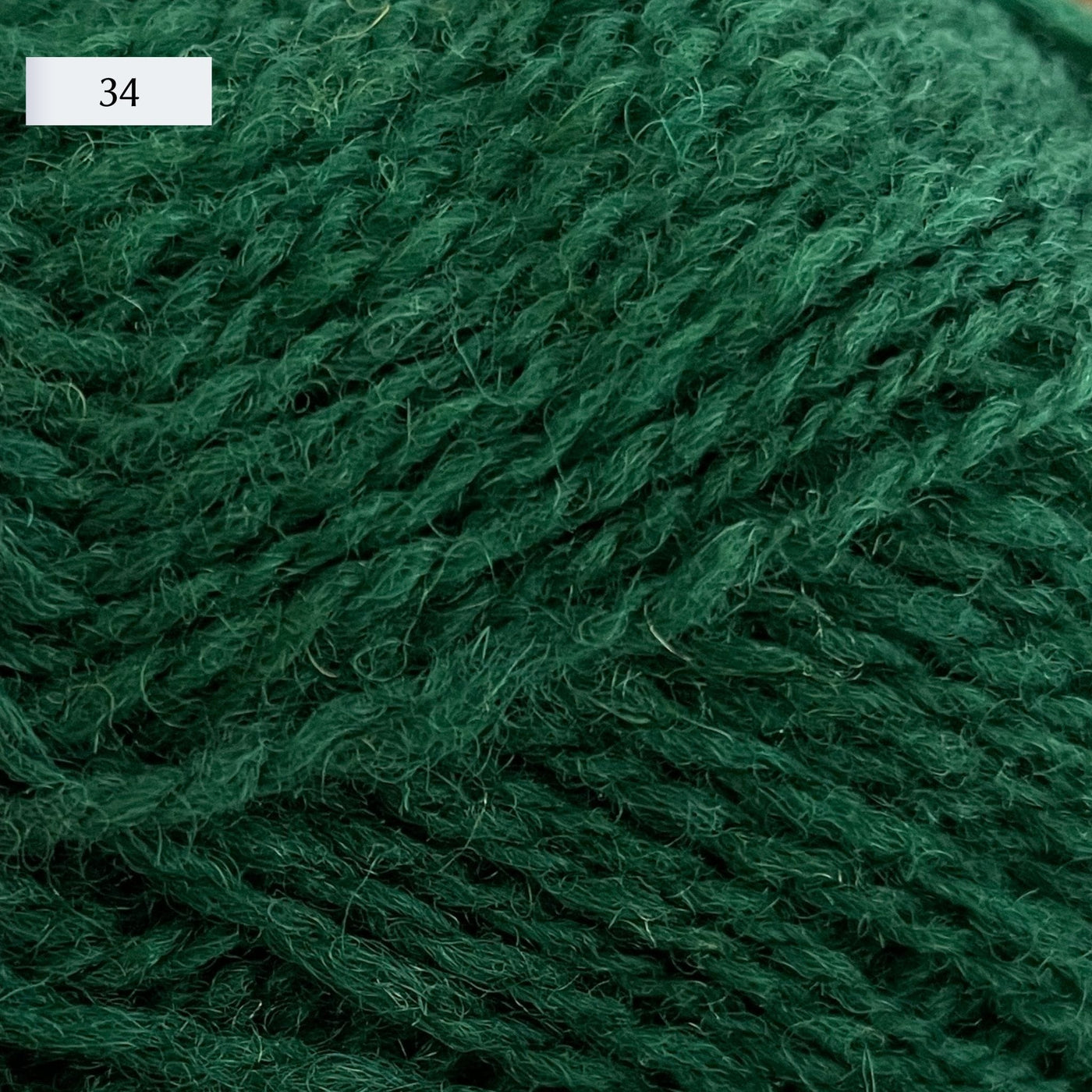 Jamieson & Smith 2ply Jumper Weight, light fingering weight yarn, in color 34, a kelly green