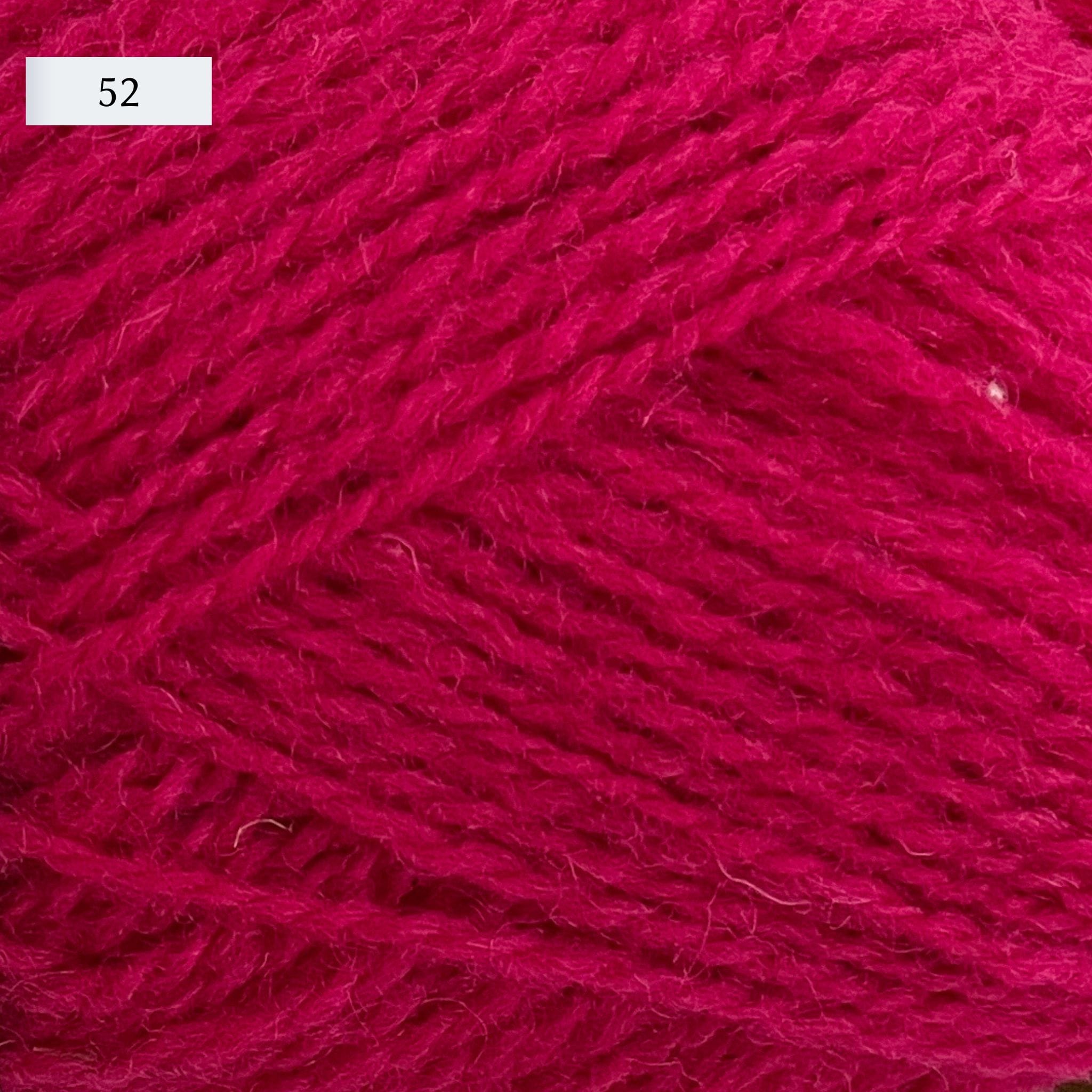 Jamieson & Smith 2ply Jumper Weight, light fingering weight yarn, in color 52, hot fuschia pink