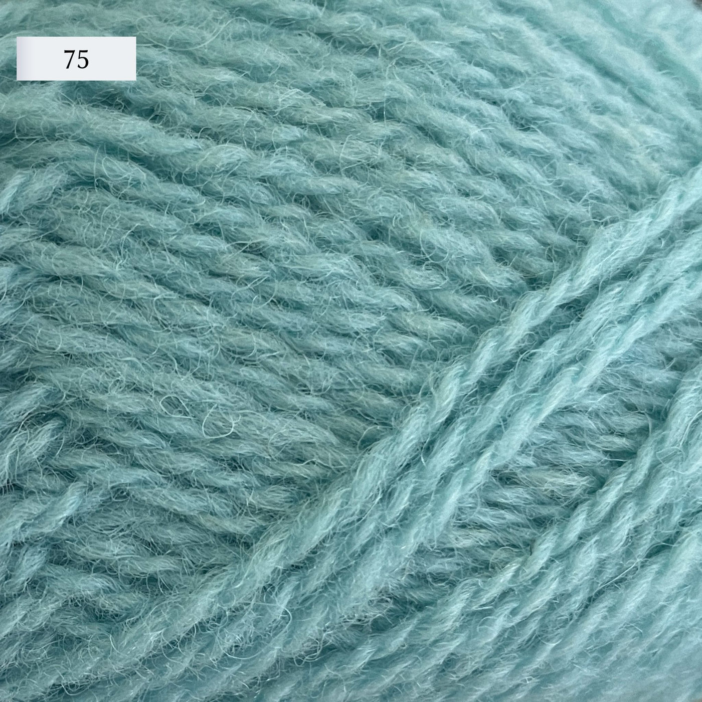 Jamieson & Smith 2ply Jumper Weight, light fingering weight yarn, in color 75, a light seafoam