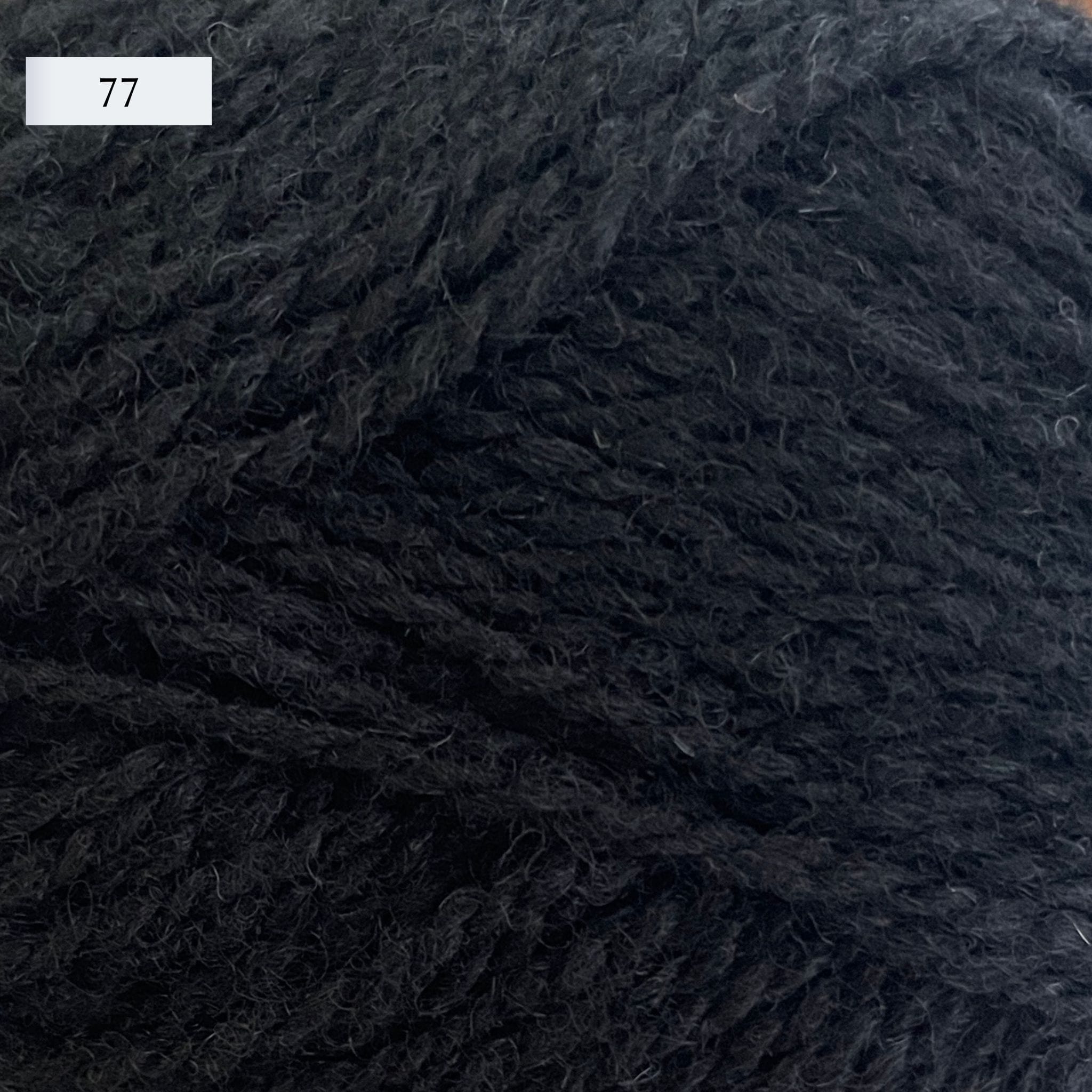 Jamieson & Smith 2ply Jumper Weight, light fingering weight yarn, in color 77, solid black