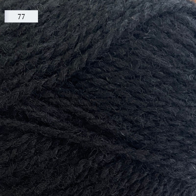Jamieson & Smith 2ply Jumper Weight, light fingering weight yarn, in color 77, solid black