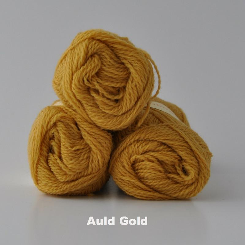 Jamieson & Smith Shetland Heritage Yarn in colorway Auld Gold.
