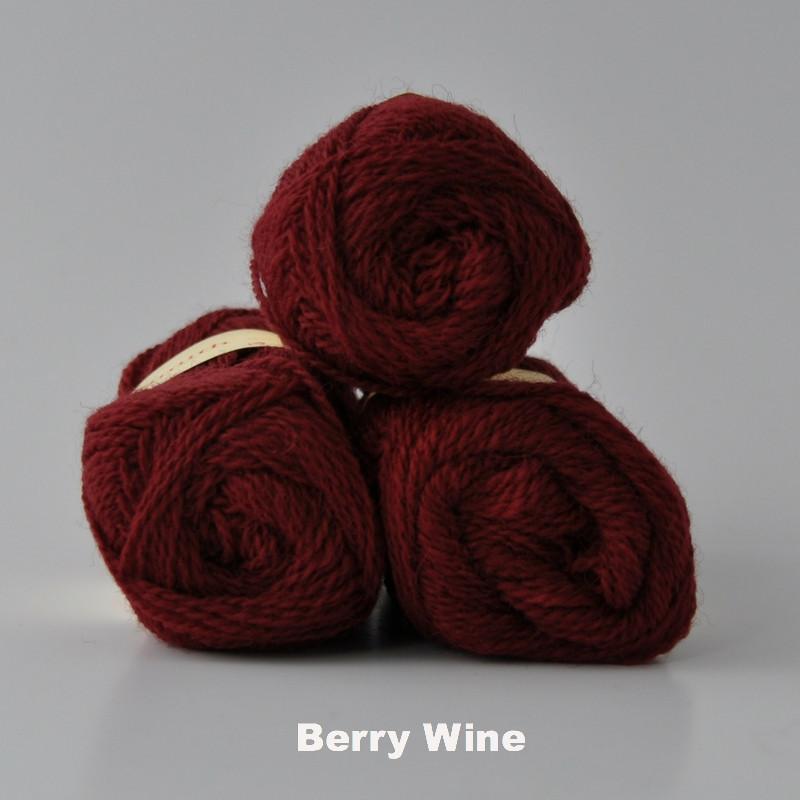 Jamieson & Smith Shetland Heritage Yarn in colorway Berry Wine.